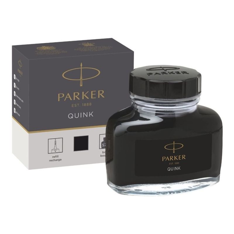 PARKER - Tinta Negra Para Plumas Estilográficas Parker Original