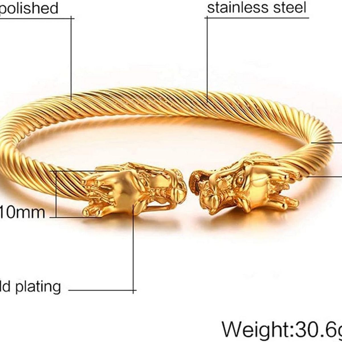 DAYOSHOP - Pulsera Dragòn Acero Inoxidable Ajustable  Estuche_.