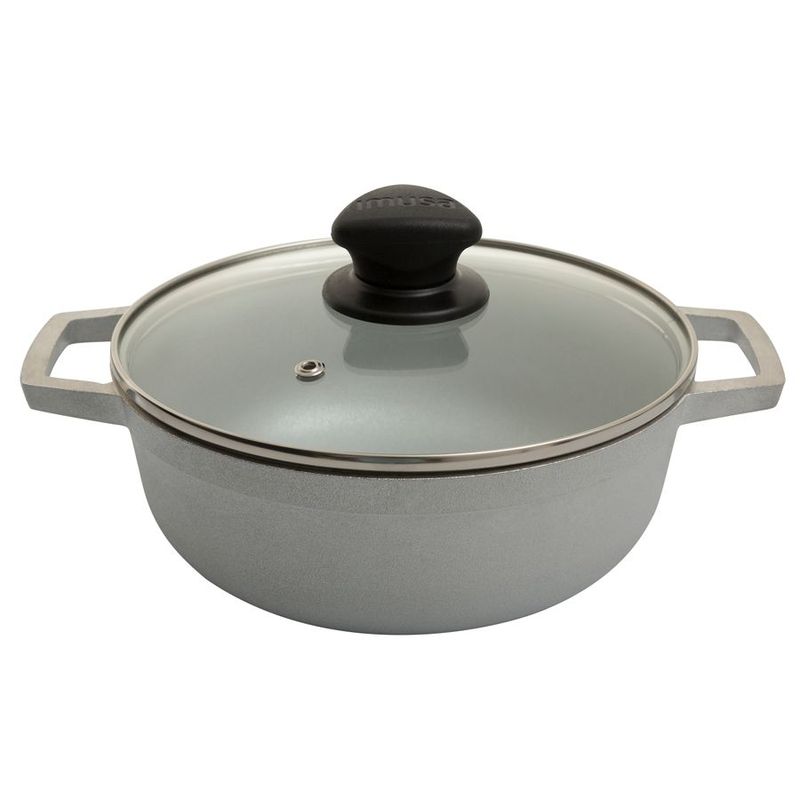 IMUSA - Caldero De Aluminio Imusa 24 Cm Tapa De Vidrio