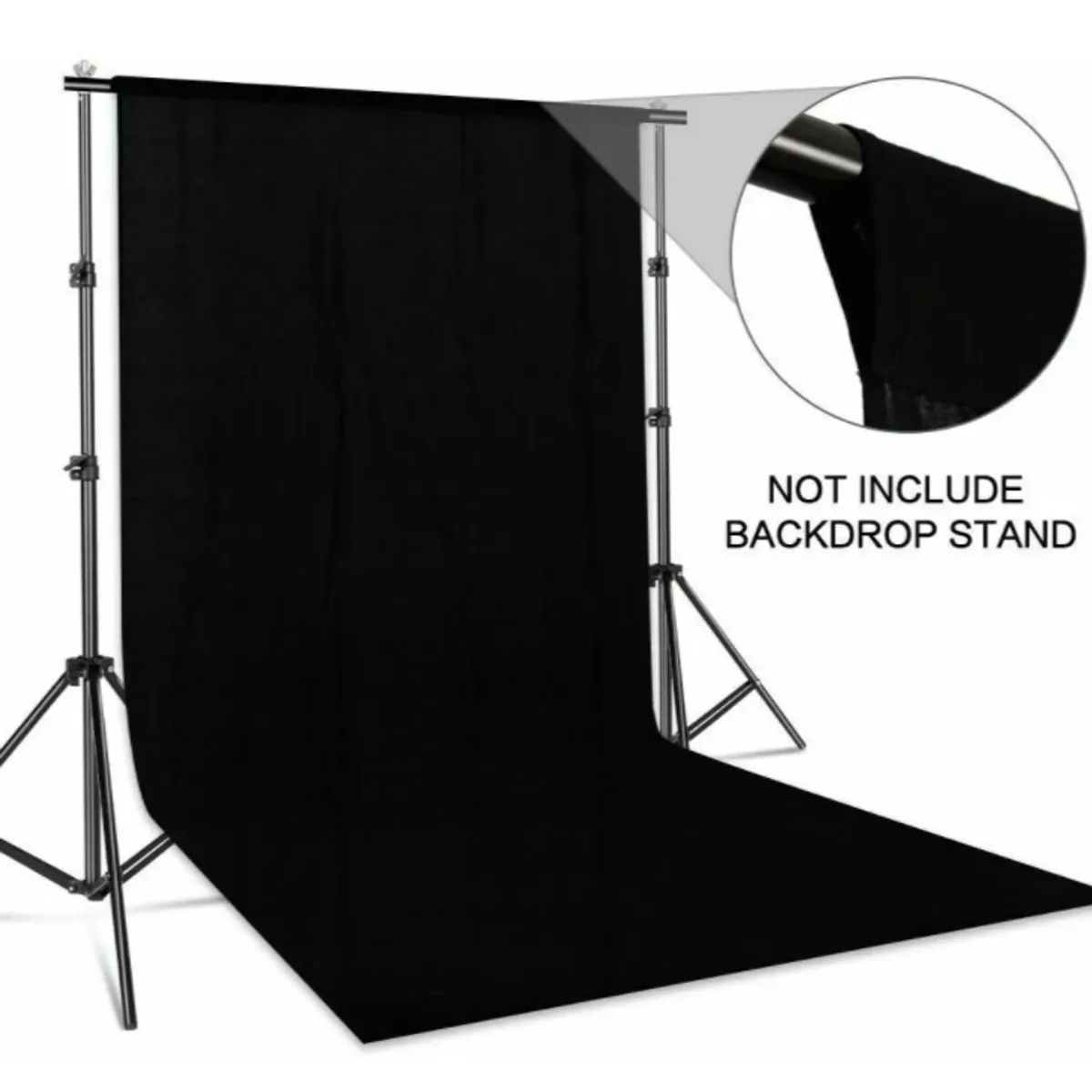 GENERICO - Tela Telon Fondo Foto Estudio Fotografia Fondo Lino Negro 3m