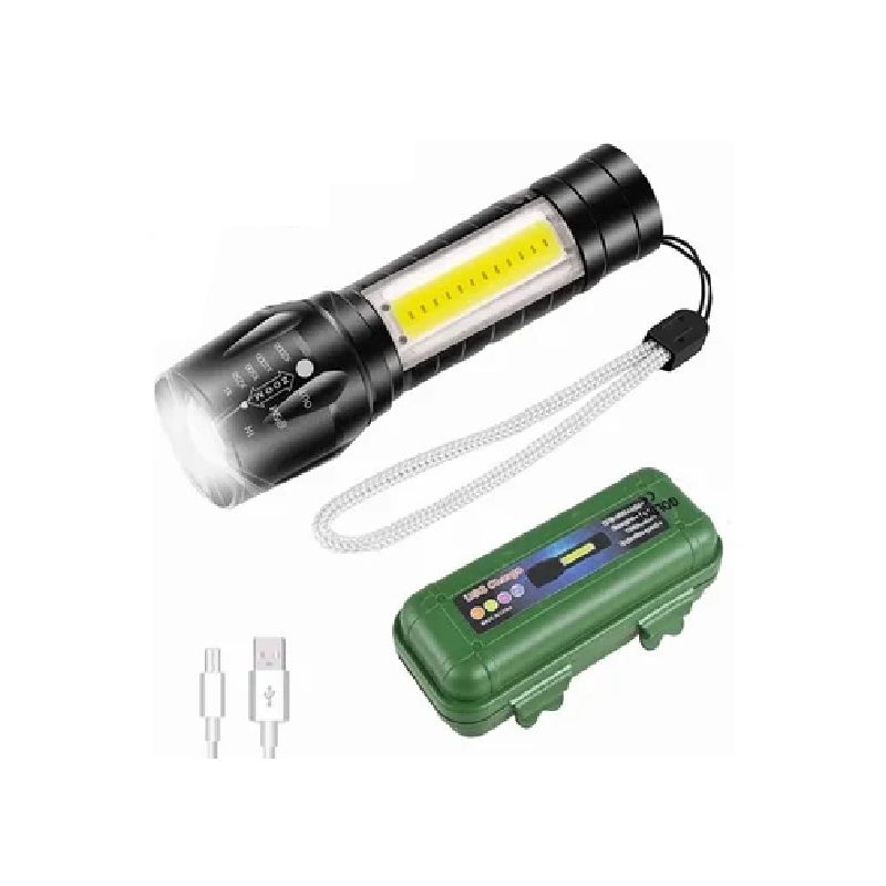 GENERICO - Linterna recargable con estuche y panel LED