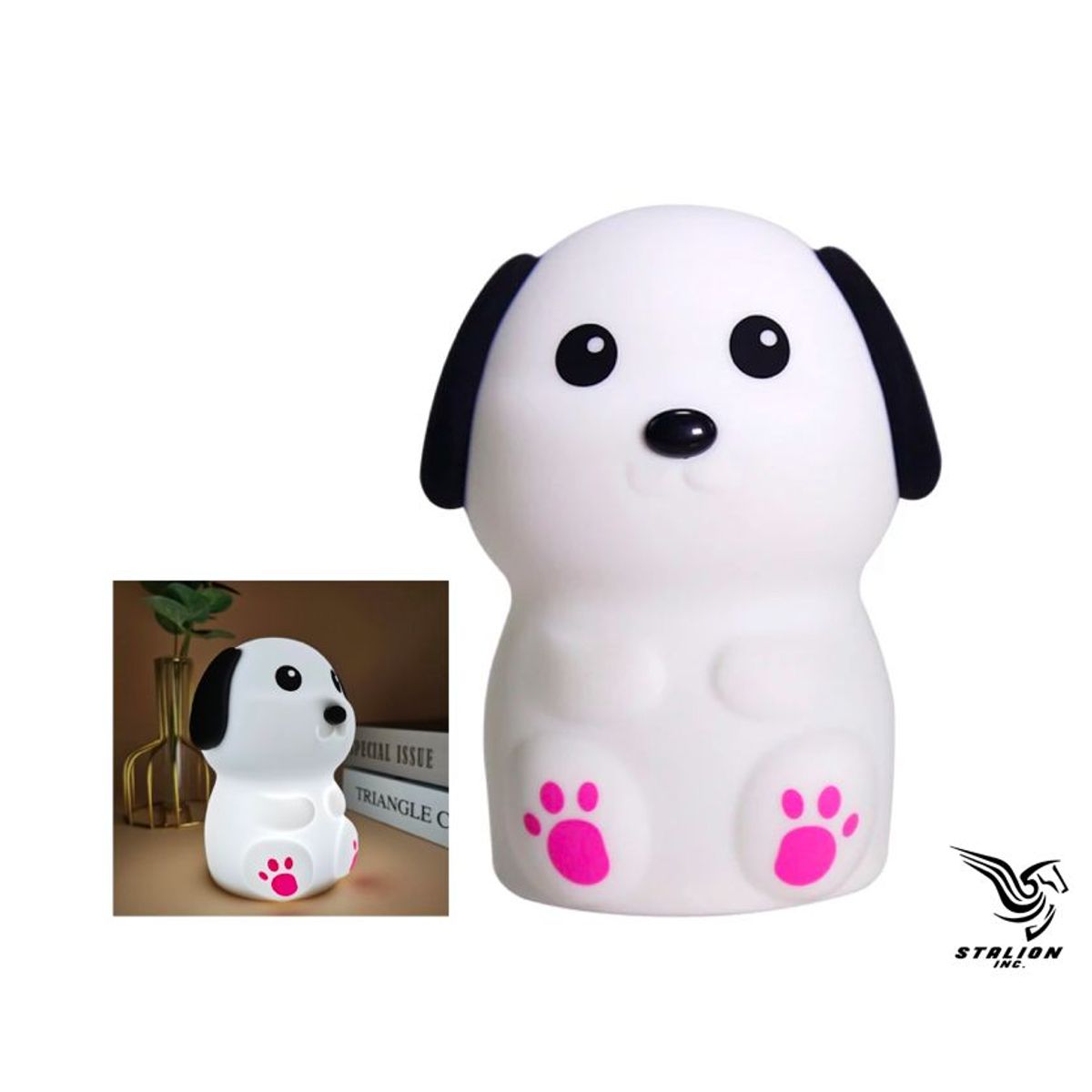 GENERICO - Lampara de silicona Perrito Multicolor LED recargable de luz