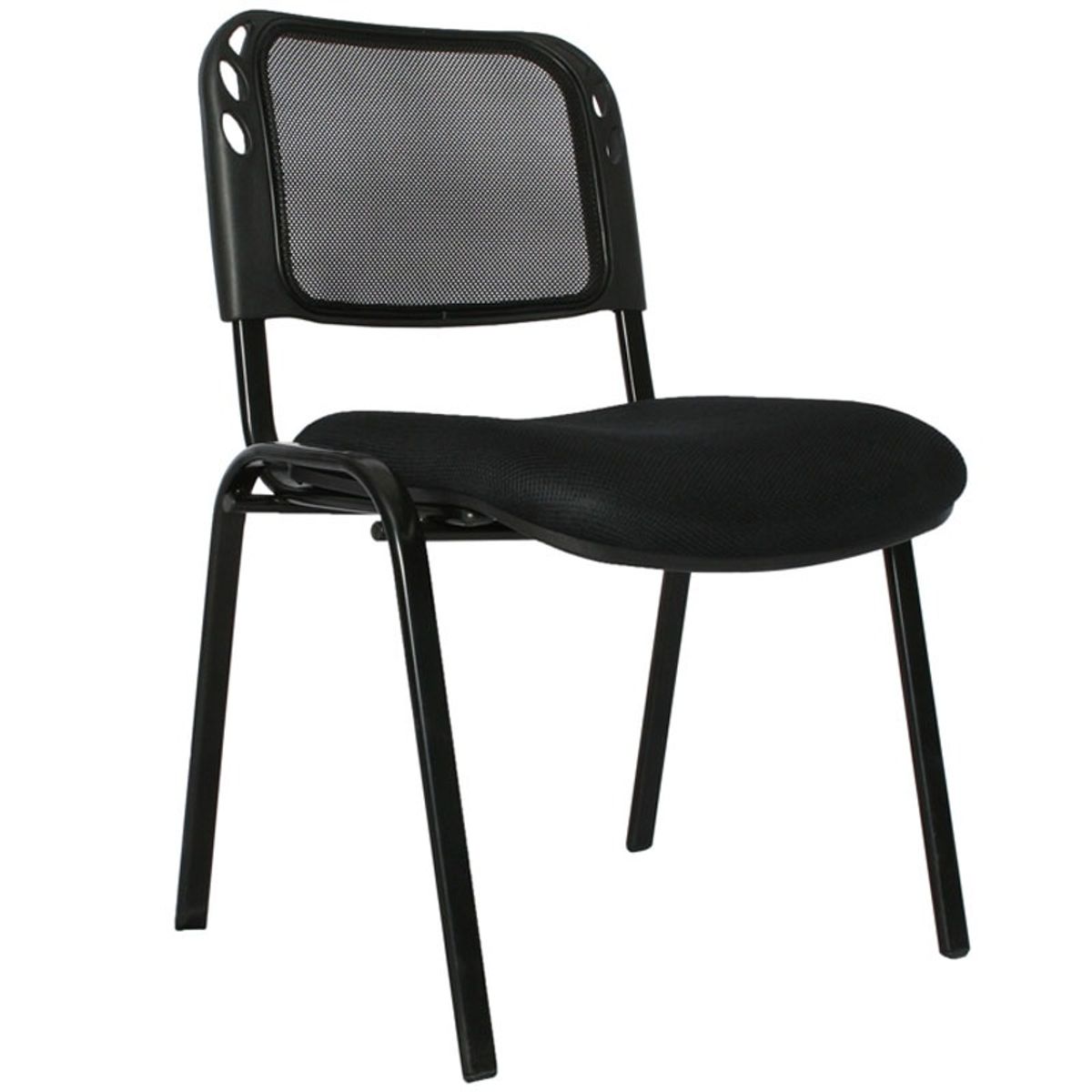 ZER - INTERLOCUTORA ISOCELES MALLA ECO  ESTRUCTURA NEGRA  TAPIZADO NEGRO