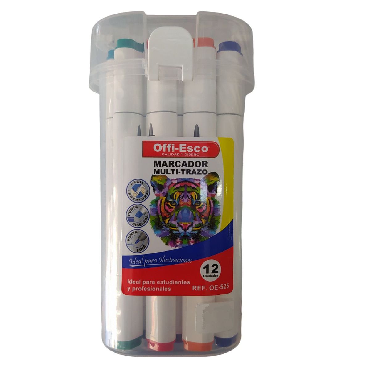 OFFI ESCO - Marcador Permanente Multi-Trazo X 12 Oe-525 Offiesco