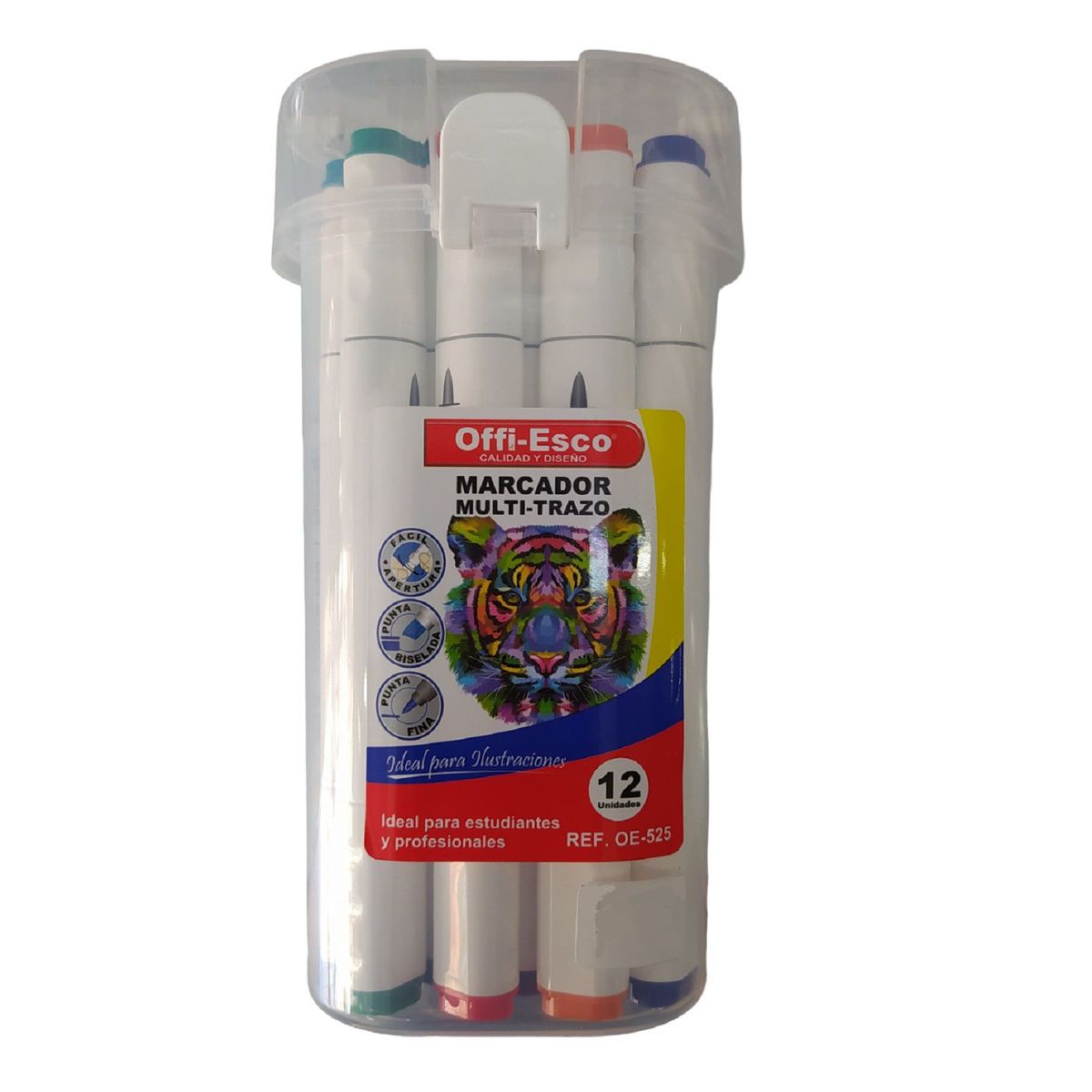 OFFI ESCO - Marcador Permanente Multi-Trazo X 12 Oe-525 Offiesco