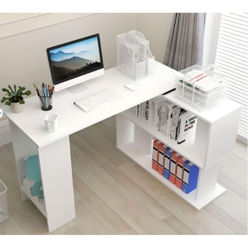 SUKRA - Escritorio De Oficina Dual Blanco Sukra