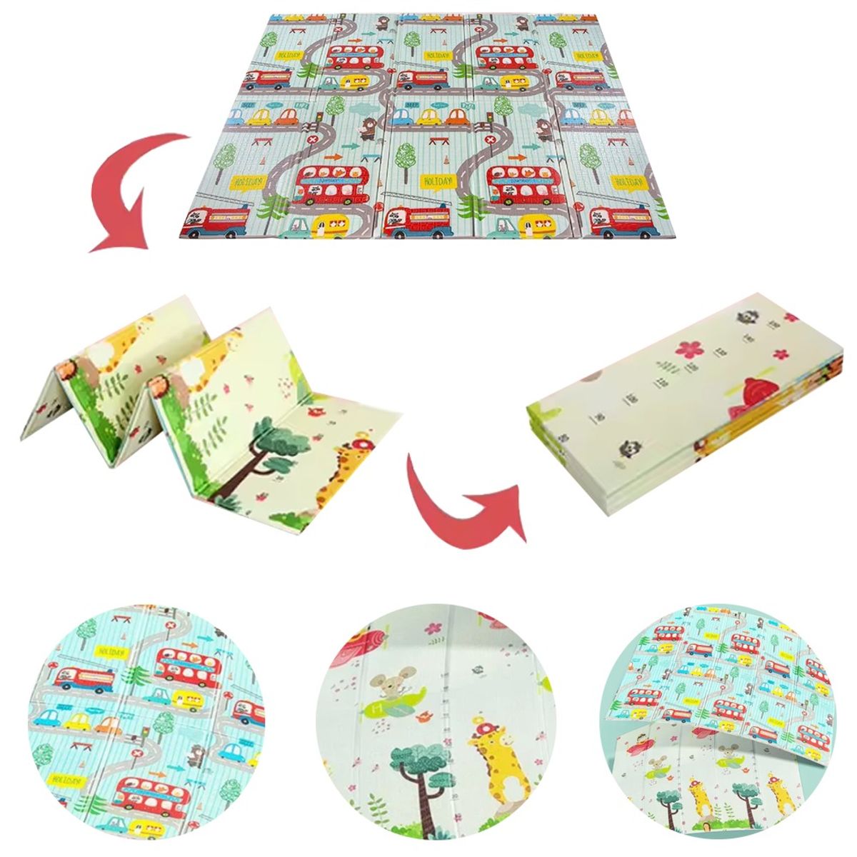 LANZURY IMPORTACIONES - Tapete Grande Plegable - Doble Faz Para Bebé 200x180 Cm