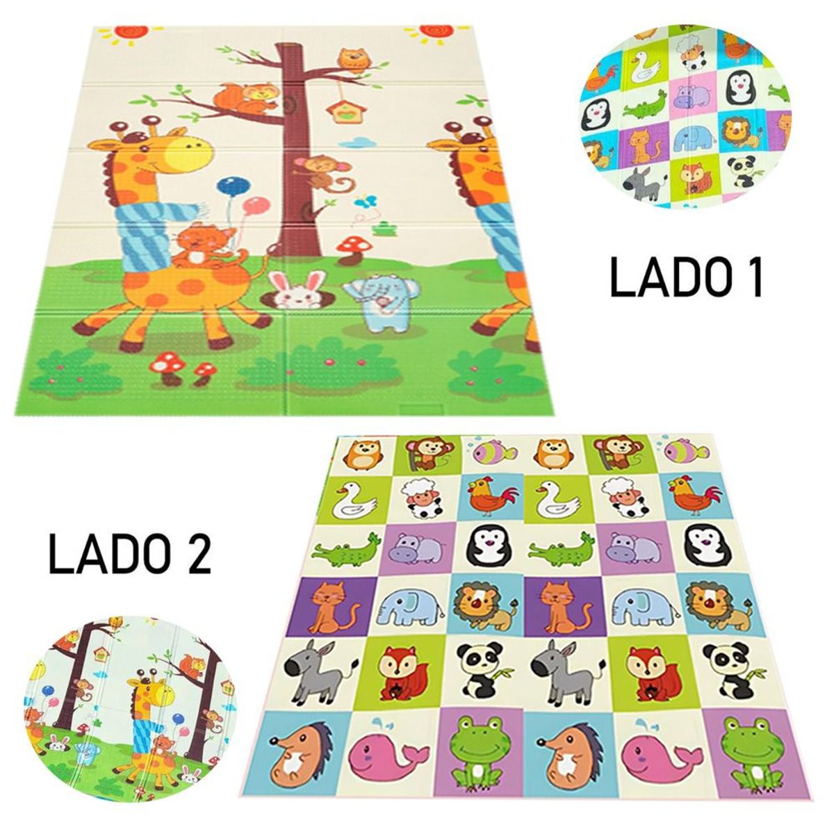 LANZURY IMPORTACIONES - Tapete Grande Plegable - Doble Faz Para Bebé 200x180 Cm