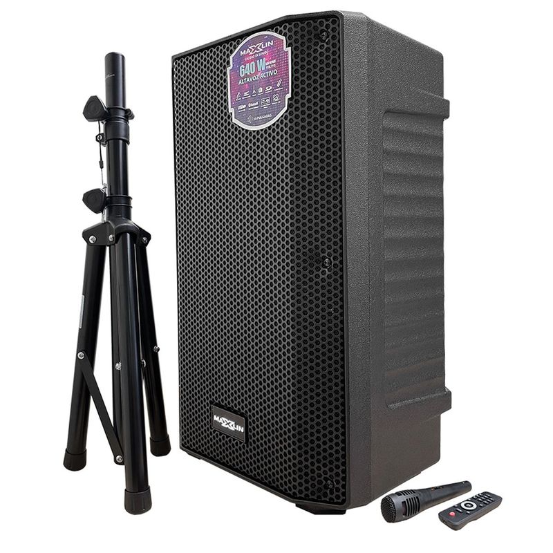 MAXLIN - Cabina Activa 10" MAXLIN  640w Con Bluetooth Usb Radio Fm.