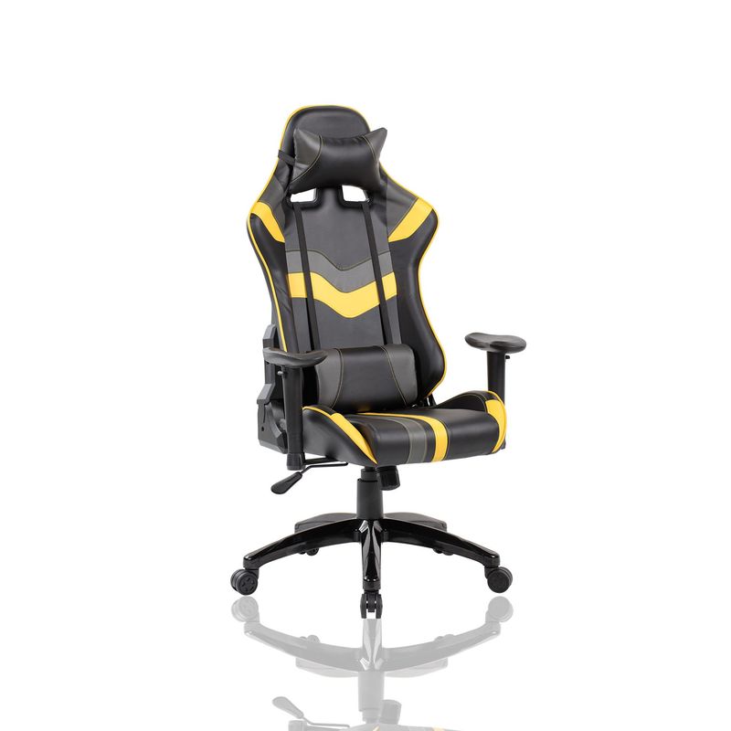 AKIVOY - Silla Gamer Mortal Ergonomica Para Oficina y Juegos CL Neg-Amarilla-