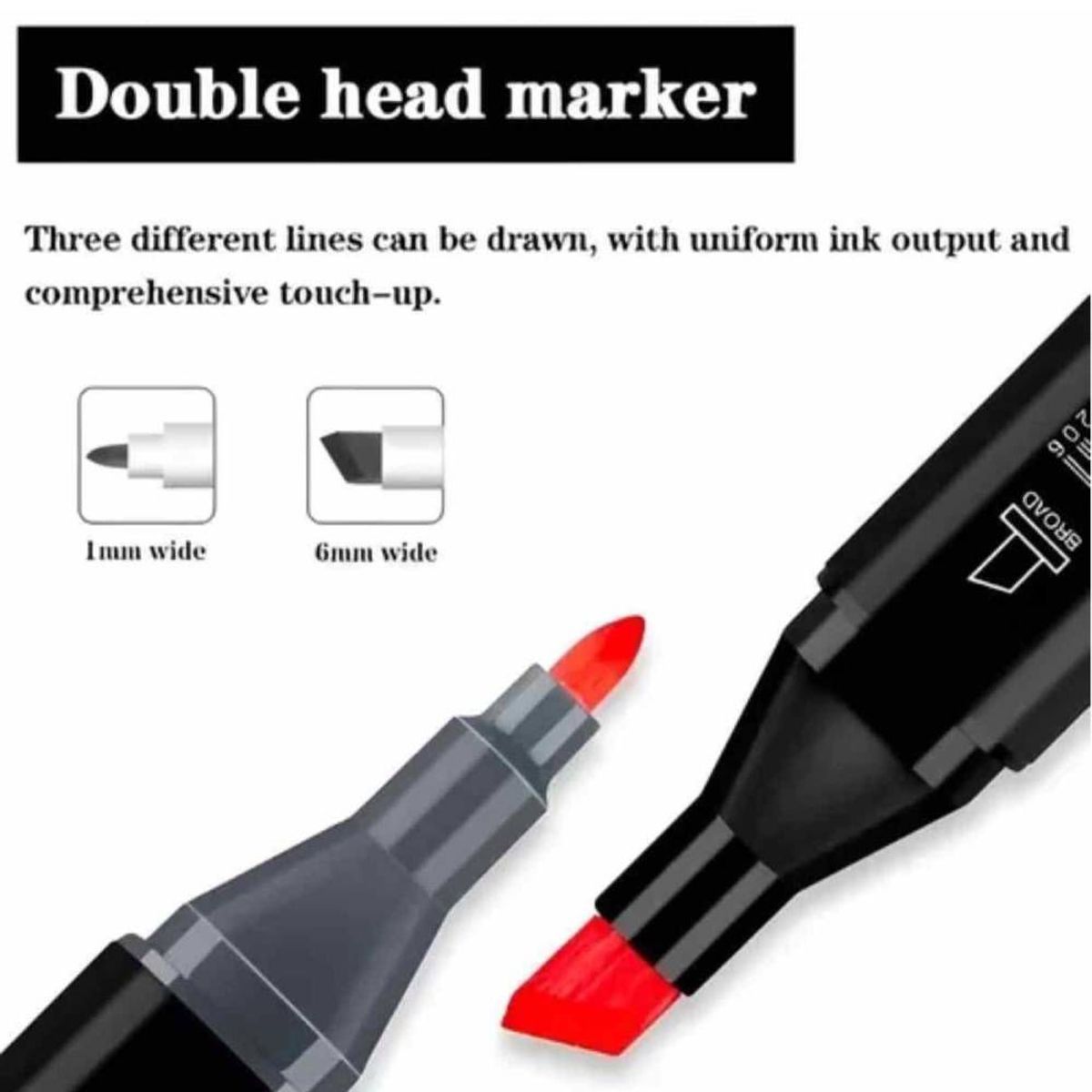 GENERAL - Marcadores Doble Punta Set por 48 unidades base de Alcohol.