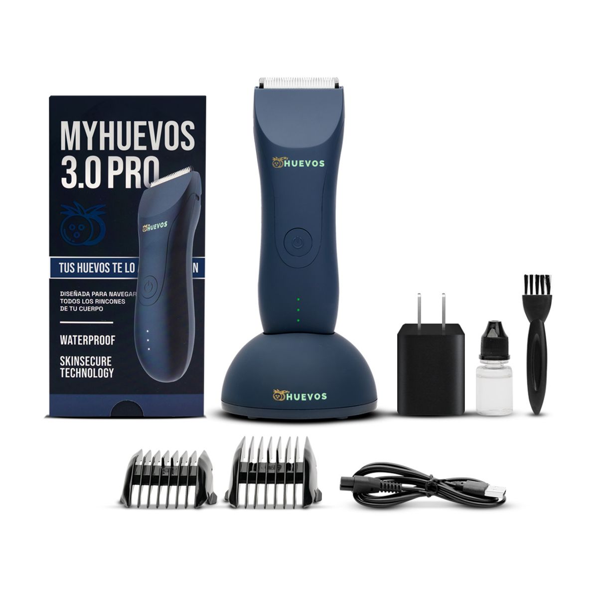 MYHUEVOS - Máquina de Afeitar Eléctrica Waterproof MyHUEVOS® 3.0 PRO Blue