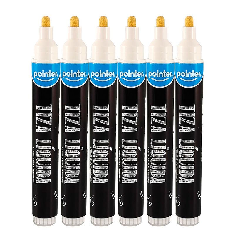 POINTER - Marcadores De Tiza Liquida Pointer Color Blanco X 6 Unds
