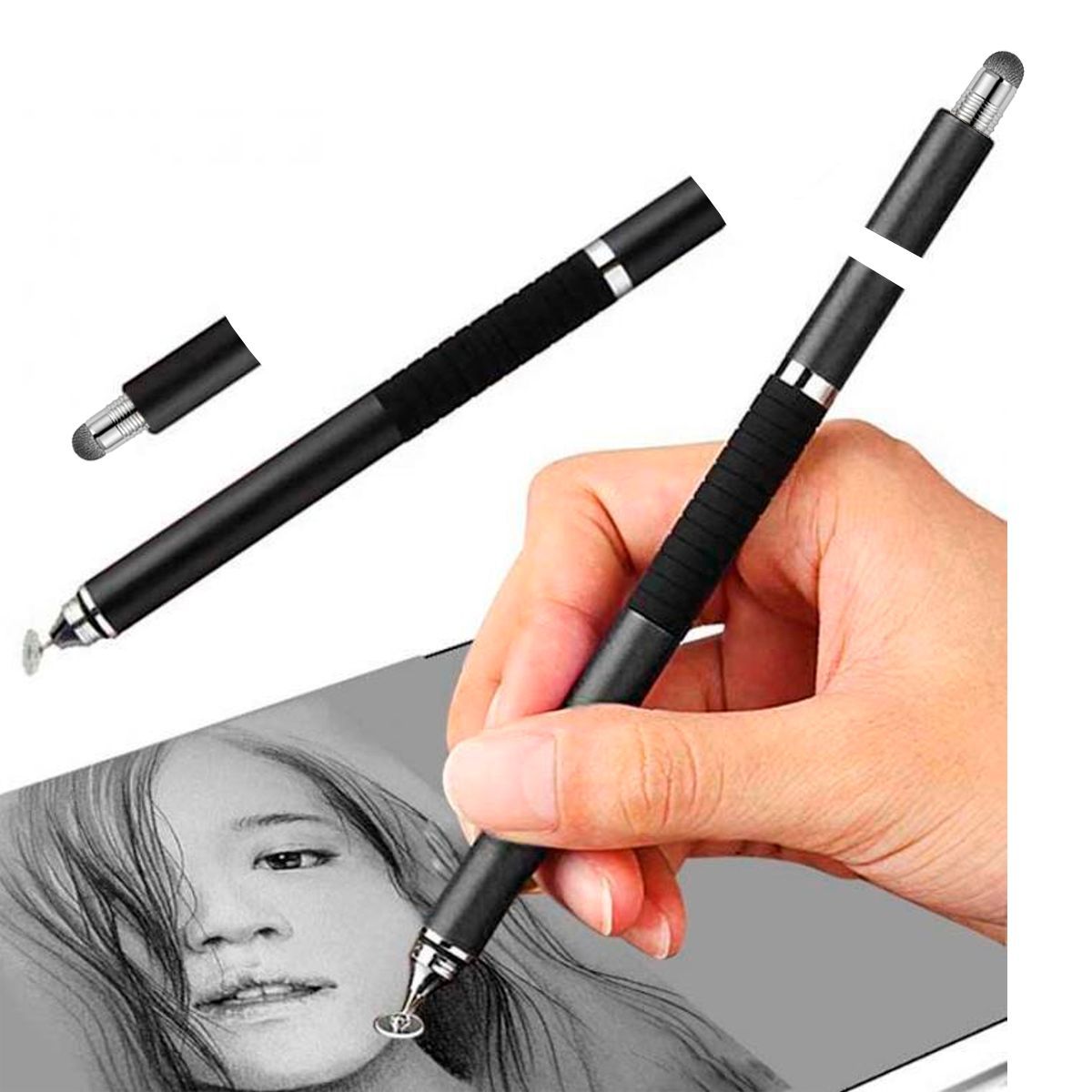 GENERICO - Lápiz Stylus Punta Fina Táctil Y Bolígrafo 3en1 Ipad tablet