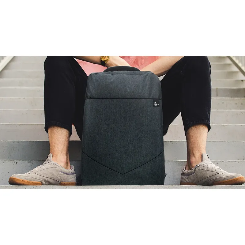 ZER - MALETA MORRAL UNISEX PORTATIL 15.6 MULTIFUNCIONAL GRIS OSCURO XTECH.