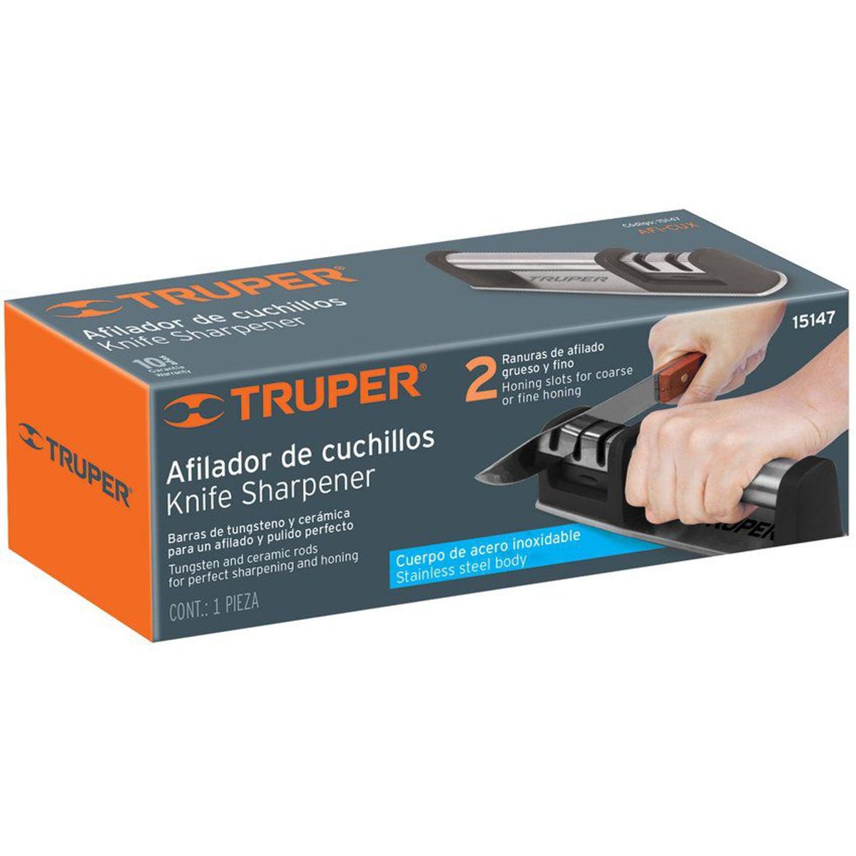 TRUPER - Afilador de cuchillos 2 niveles de afilado truper 15147
