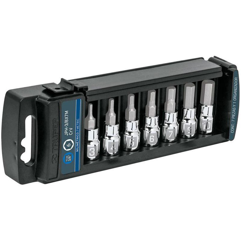 TRUPER - Juego de copas bristol 3/8'' 3 a 10mm truper 14170
