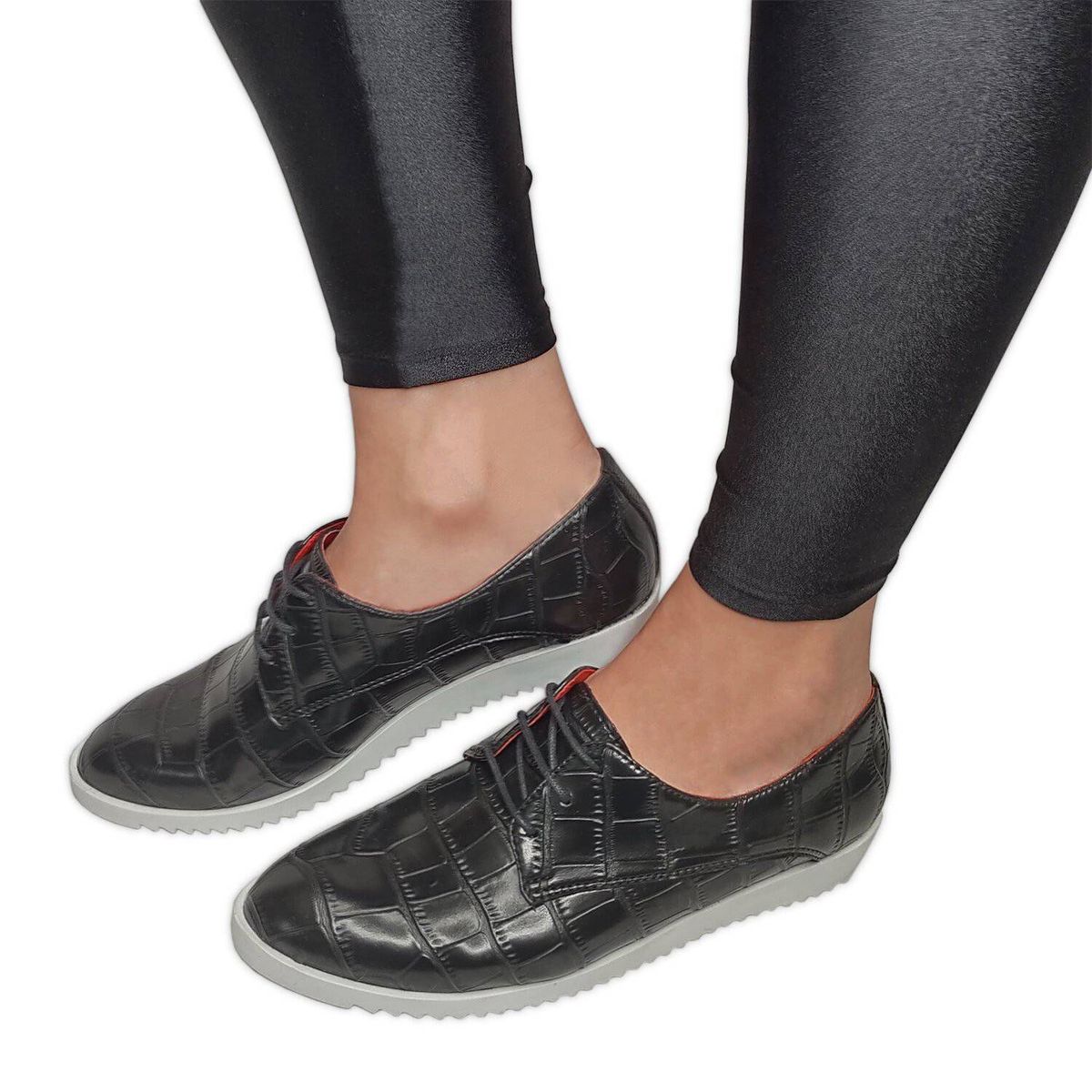 LIONA - Zapato casual mujer llona oxford florida negro