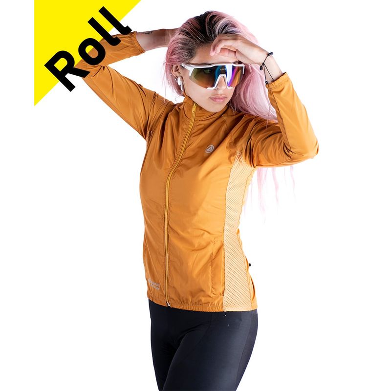 ARMAZI SPORT - CHAQUETA ROMPEVIENTOS CICLISMO RUTA MTB BIKE CYCLING OCRE.
