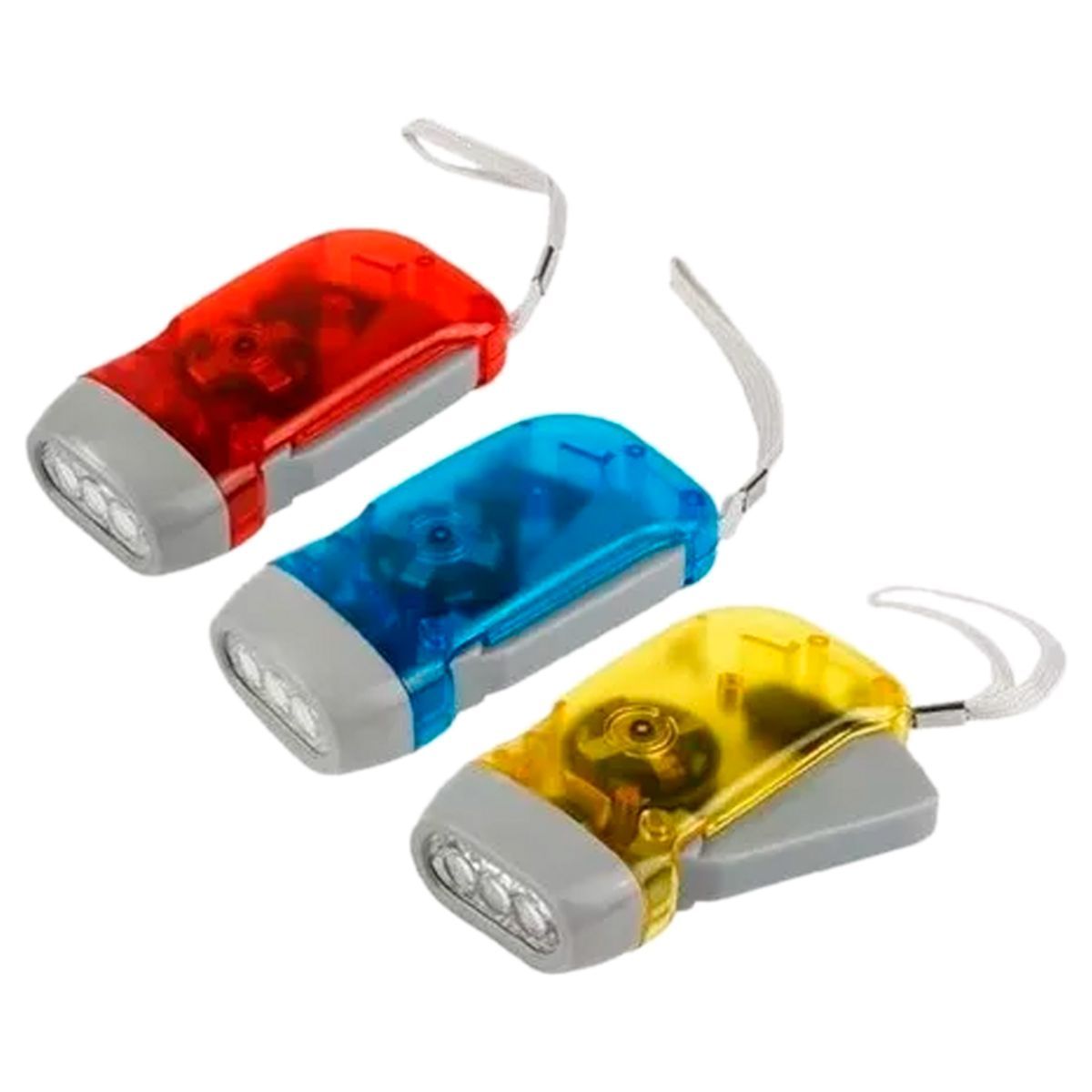 GENERICO - 12x Linterna Manual Dinamo Sin Pilas Ni Cables Hogar Camping