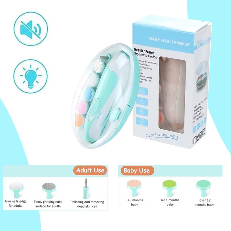 GENERICO - Lima de uñas eléctrica para recién nacidos y niños - AZUL