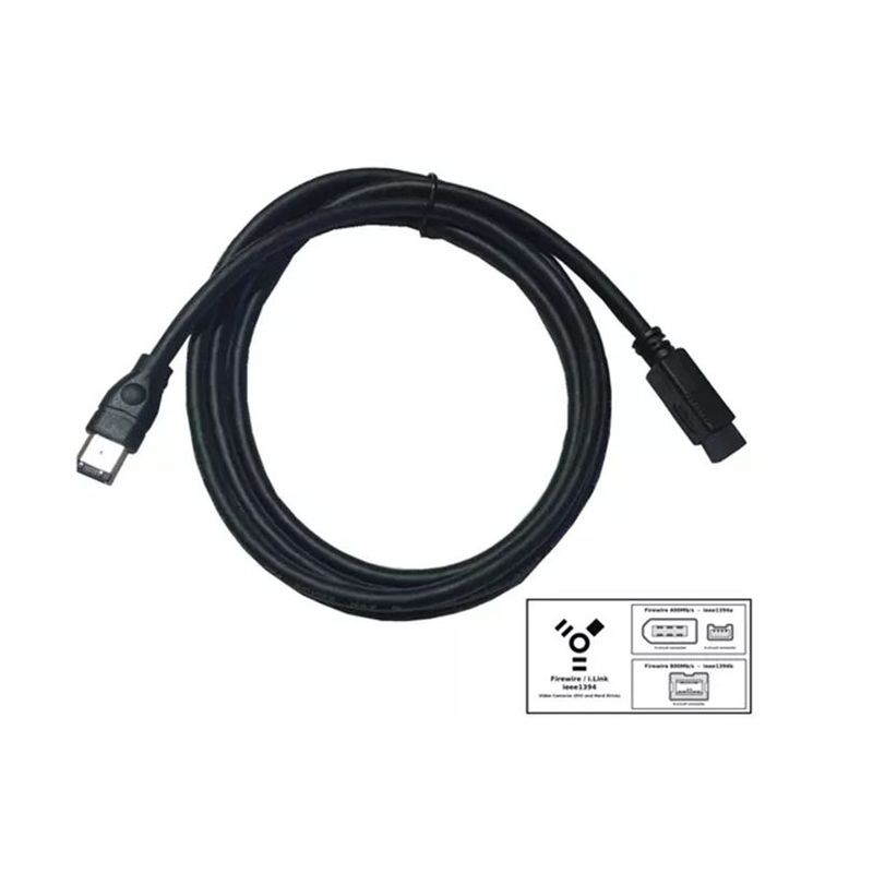 GENERICO - Cable Firewire De 9 A 6 Pines 1.8 M Para Interfaz De Audio