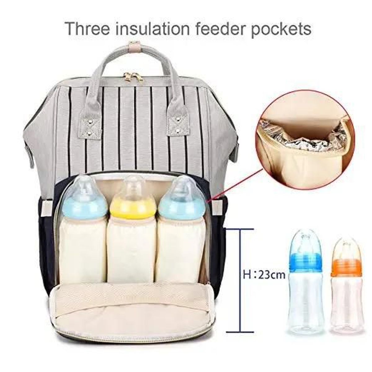 LANZURY IMPORTACIONES - Pañalera Tipo Morral Multiusos Para Bebe - AZUL OSCURO