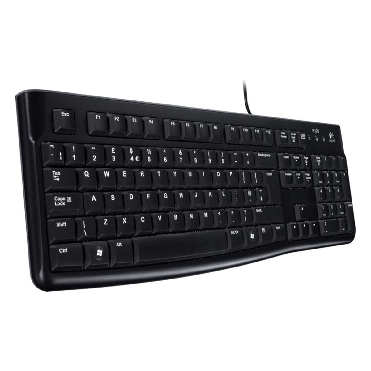 LOGITECH - Teclado USB Logitech K120  Diseño Resistente y Silencioso - Negro
