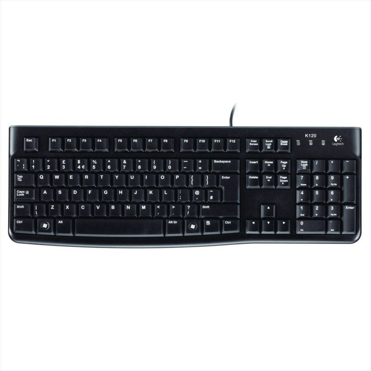 LOGITECH - Teclado USB Logitech K120  Diseño Resistente y Silencioso - Negro
