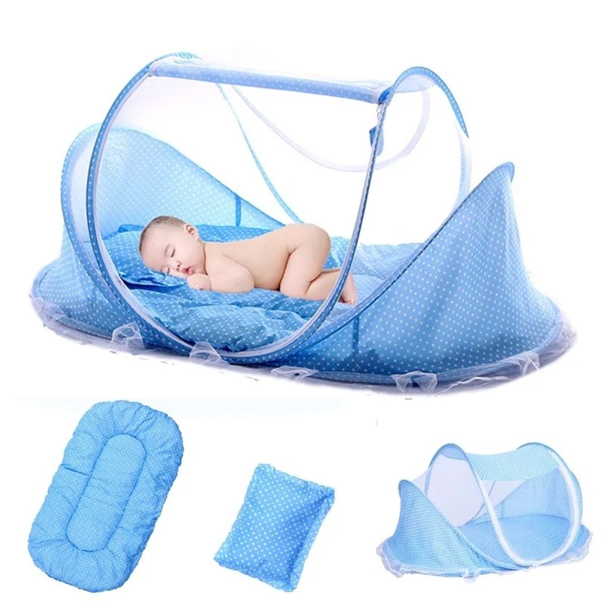 JON DI GROUP SAS - Cuna Mosquitero para Bebe Plegable Musical - Azul