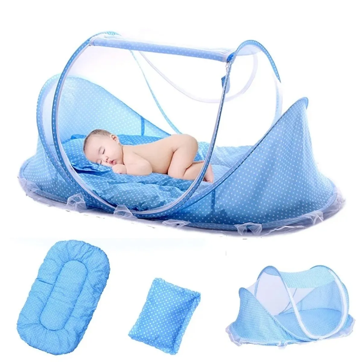 JON DI GROUP SAS - Cuna Mosquitero para Bebe Plegable Musical - Azul