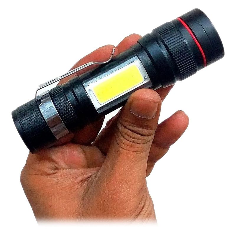 GENERICO - Linterna Led Recargable  Luz Lateral Estuche Militar