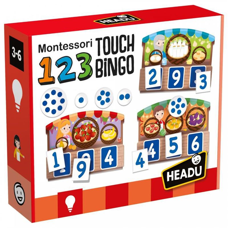 JUGANDO Y EDUCANDO - Juego Montessori Bingo Táctil Los Números Didáctico Niños