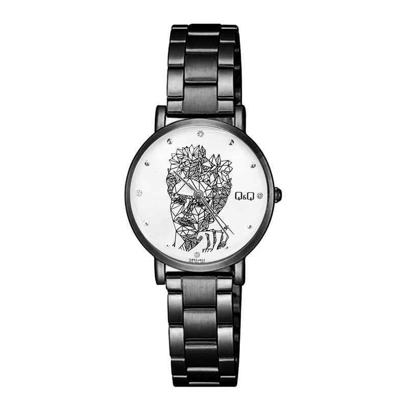 Q&Q - Reloj Qq Qyq Elegante Frida Kahlo Acero  Estuche Dama