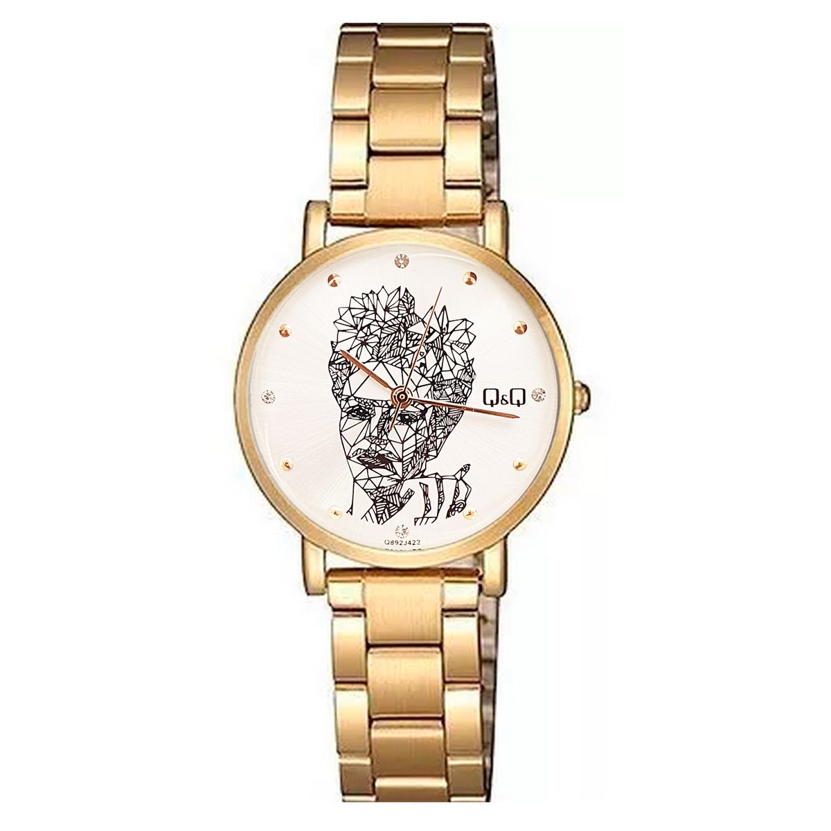 Q&Q - Reloj Qq Qyq Elegante Frida Kahlo Acero  Estuche Dama
