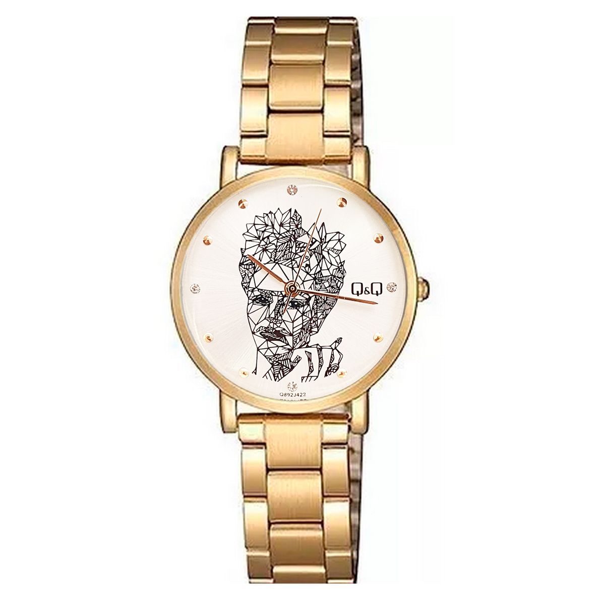 Q&Q - Reloj Qq Qyq Elegante Frida Kahlo Acero  Estuche Dama