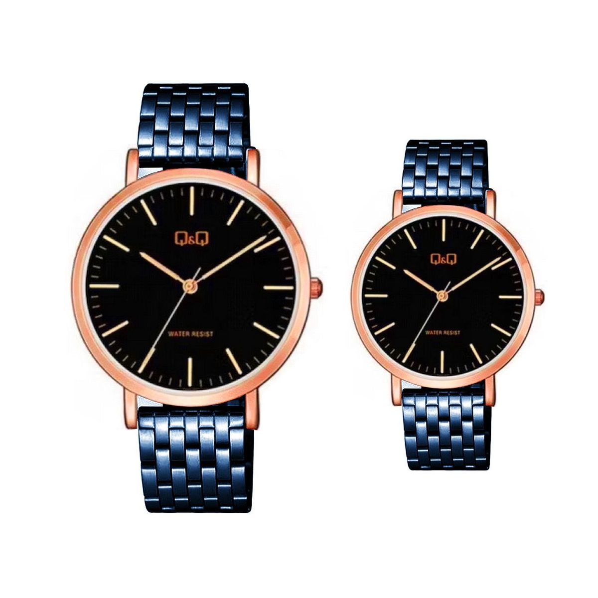 Q&Q - Relojes Pareja Duo Qyq Acero Quartz Qq  Estuche