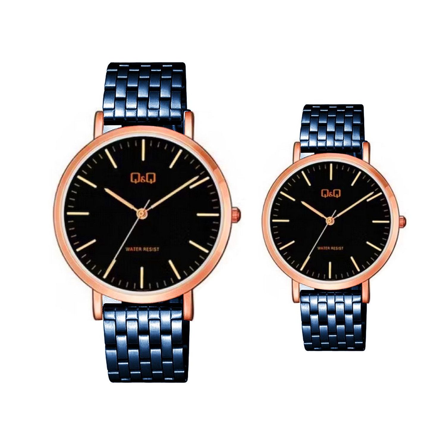 Relojes Pareja Duo Qyq Acero Quartz Qq Estuche Q&Q