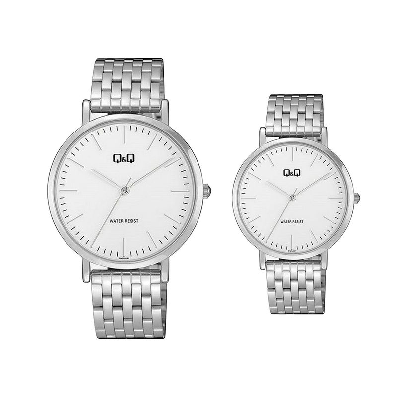 Q&Q - Relojes Pareja Duo Qyq Acero Quartz Qq  Estuche
