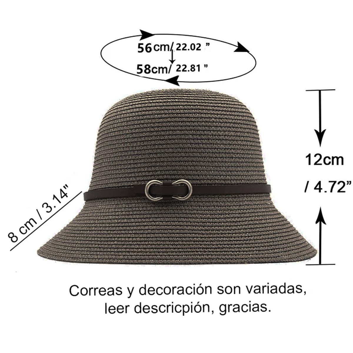 VELBROS - Pava Visera Gorra Jardin Playa Cachucha Ala Ancha Mujer Dama