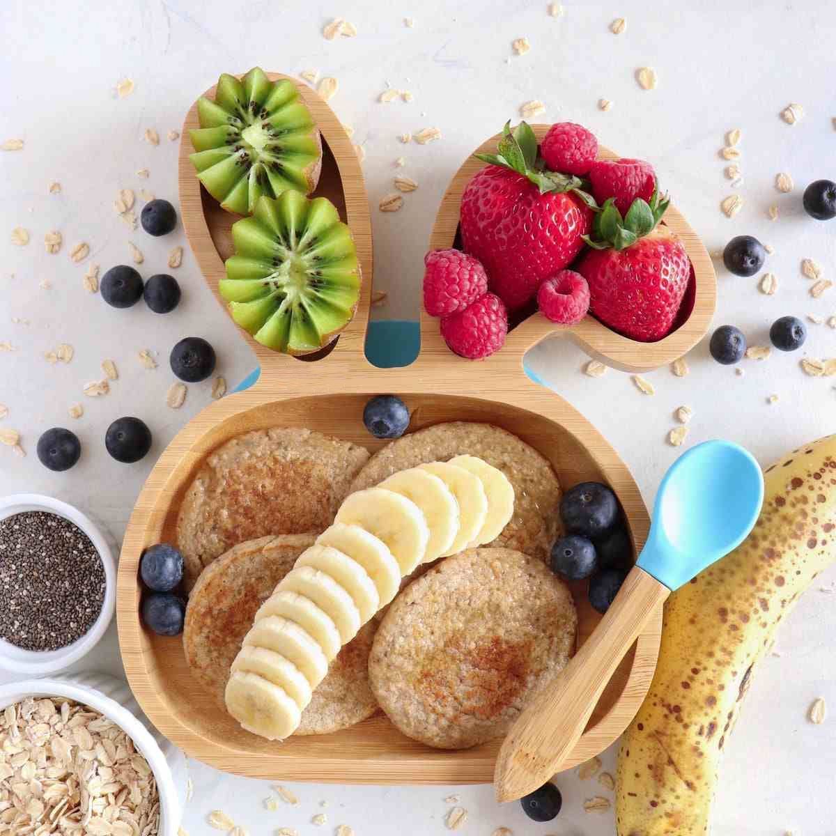 ENFANT'ASY - Plato Bambu Antideslizante Con Cuchara Silicona Para Bebés