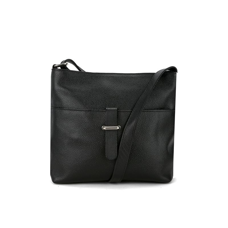 MACOLY - Bolso Manos libres mediano macoly 400 cuero negro liso_.