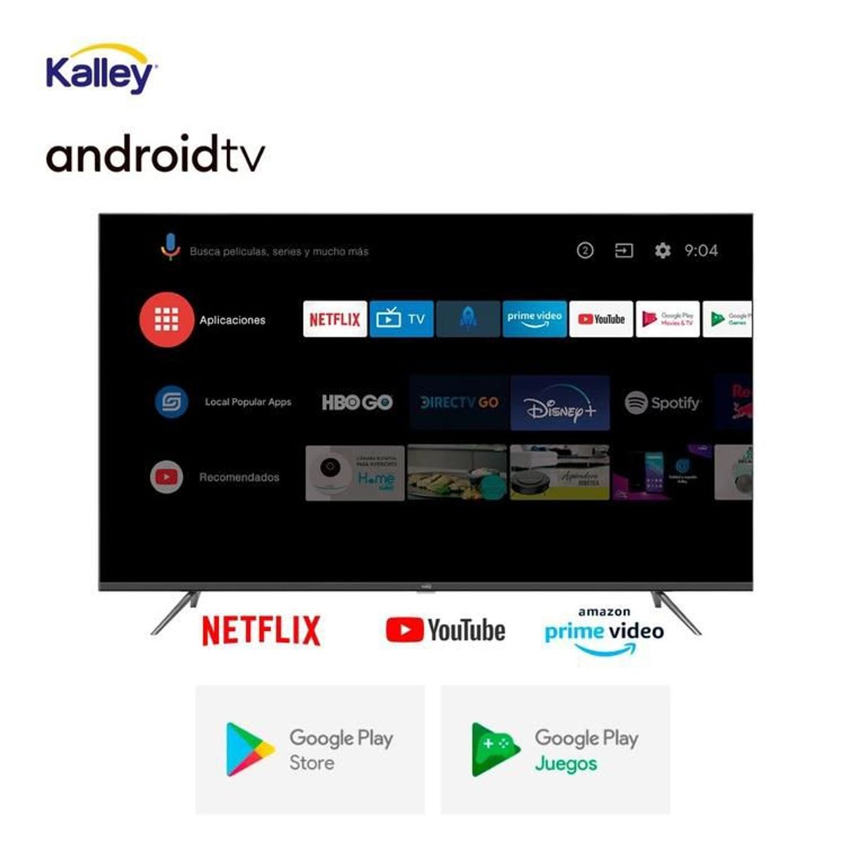KALLEY - Televisor 55" Kalley ATV55UHD Smart TV UHD Led Android