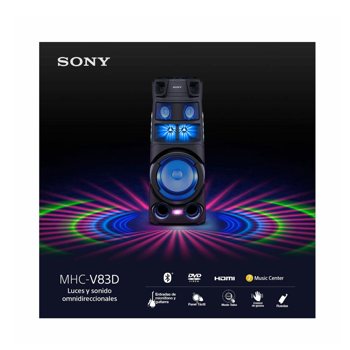 SONY - Minicomponente Sony V83D 2000W Bluetooth Control Por Gestos