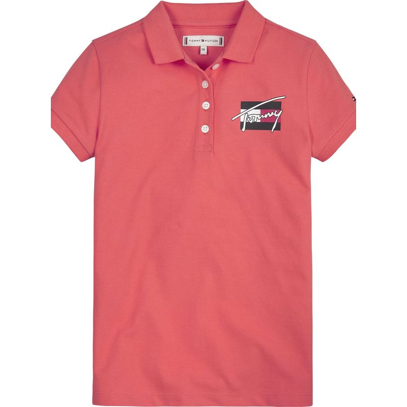 TOMMY HILFIGER - Polo Niña De Algodón Organico Naranja Tommy Hilfiger