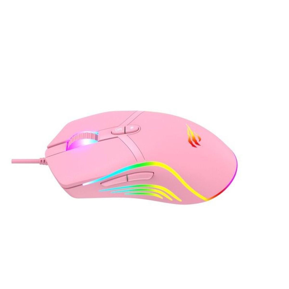 ZER - MOUSE GAMER ROSADO RGB MS1026 6400DPI 7 BOTONES