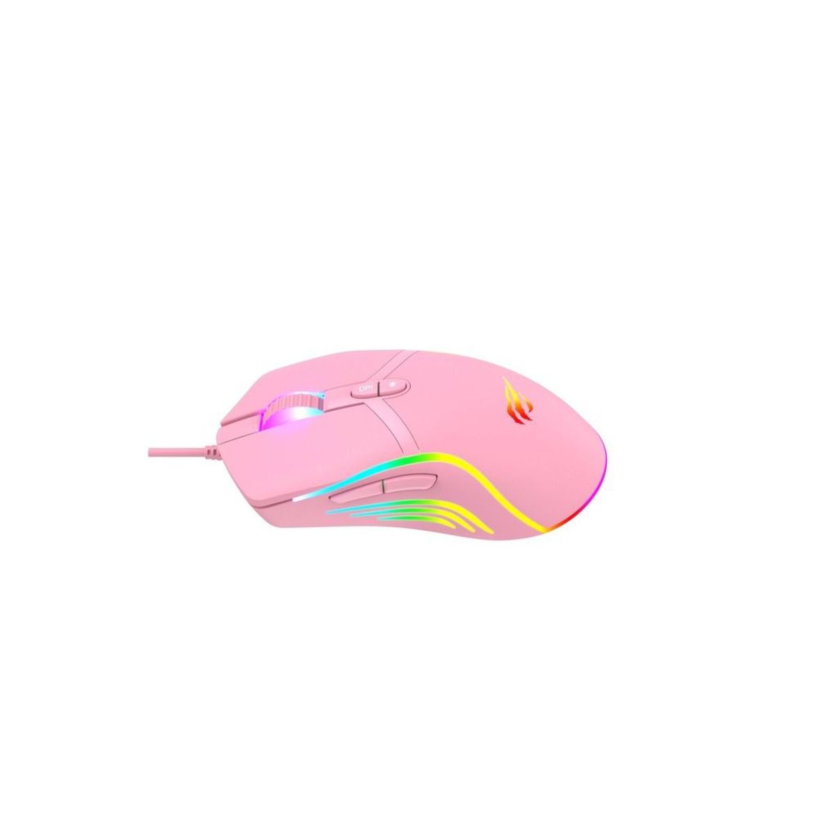 ZER - MOUSE GAMER ROSADO RGB MS1026 6400DPI 7 BOTONES