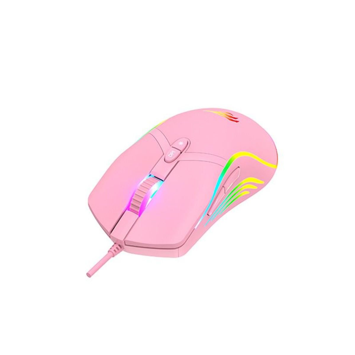 ZER - MOUSE GAMER ROSADO RGB MS1026 6400DPI 7 BOTONES