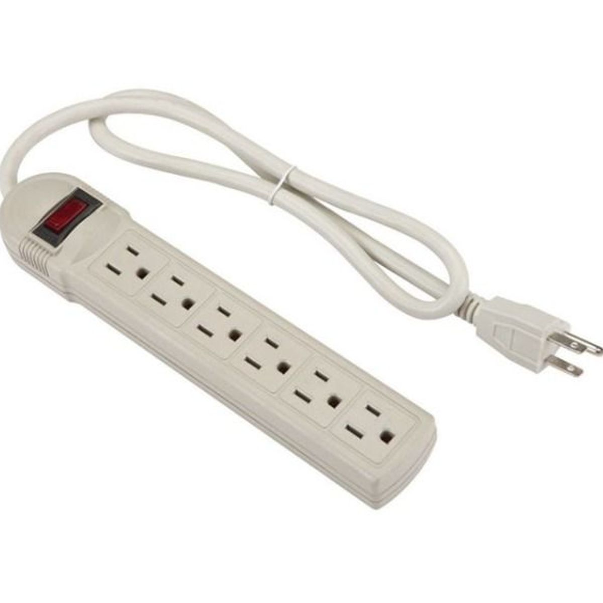 ZER - MULTITOMA DE 6 PUERTOS REGLETA ELECTRICA PLASTICA BLANCA