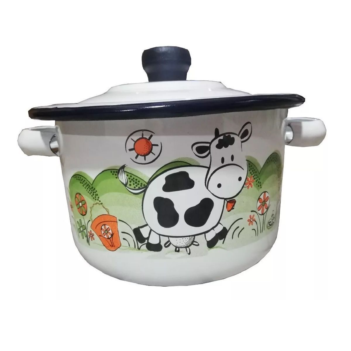 MUNDO BEBE - Olla Esmaltada  Vaca 18 Cm